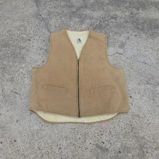 Vintage 1980s Carhartt Sherpa Lined Work Vest Made In USA Size XL