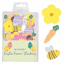 Assorted Foam Stickers 45 Pack Easter Decorations, Bonnet Making Arts and Crafts