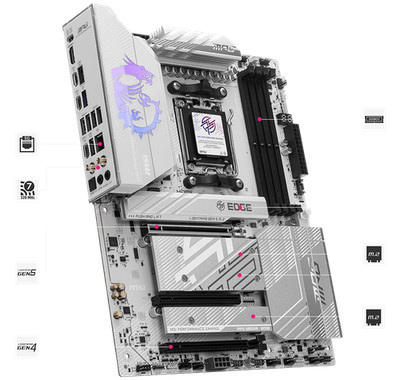 MSI MPG B850 EDGE TI WIFI, Mainboard mit Wi-Fi 7 & DDR5