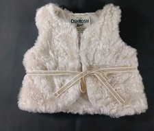 Oshkosh B'Gosh Faux Fur Jacket Vest Cream Size 6M
