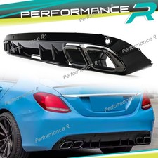 C63s Look Heckdiffusor Diiffusor Auspuff Schwarz f&uuml;r Mercedes W205 S205 Seriens.
