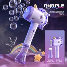 Unicorn Bubble Blower Automatic Bubble Machine Fantasy LED Lights Outdoor Bubble