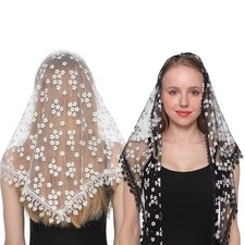 Lace Mantilla Catholic Veil Church Veil Chapel Head Covering Latin Mass Scarf