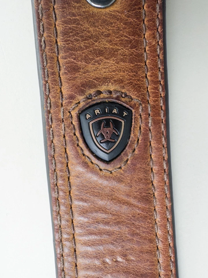 Cinturón Ariat Para Hombres 42 Cuero Marrón Western Longhorn Hebilla Nocona Vaquero Rodeo Foto 3 de 4