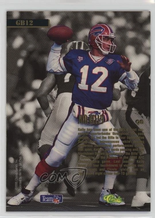 1995 Classic Pro Line Game Breakers Printers Proof /175 Jim Kelly #GB12 HOF - Image 2 of 2