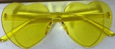    Women's Yellow Heart Sunglasses Trendy Fashion Eyewear Translucent Plastic 