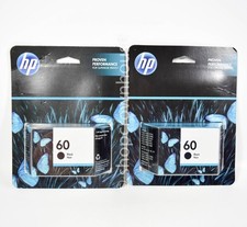 2 Genuine HP 60 BLACK Ink Cartridge Sealed CC640WN Warranty Ends DEC 2023