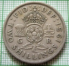 Great Britain George VI 1951 2 SHILLINGS, Tudor rose Thistle Shamrock