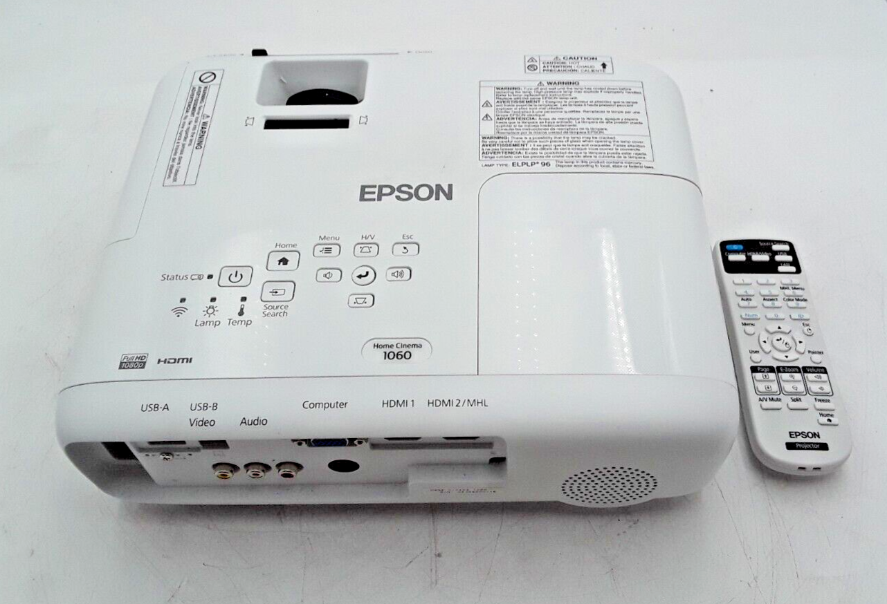 Epson Home Cinema 1060 Projector, High Quality HD Video, 1080p w