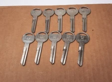 VINTAGE CHRYSLER DODGE FACTORY ORIGINAL DOOR KEY BLANKS W/ LOGO LOT OF 10 