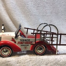  FIRE CHIEF 41’ GARTON PEDAL CAR BANK WITH WORKING HEADLIGHTS- TEXACO-ENGINE 1 