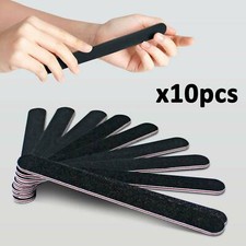 10x Nail Files Double Sided 100/180 Grit File Emery Board Straight Set Kit -US