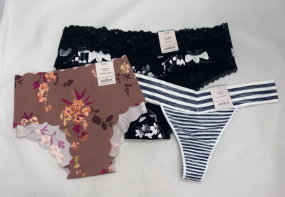 Auden Women s Underwear Size Small 4-6 3 Pack Of Different Styles Multicolored