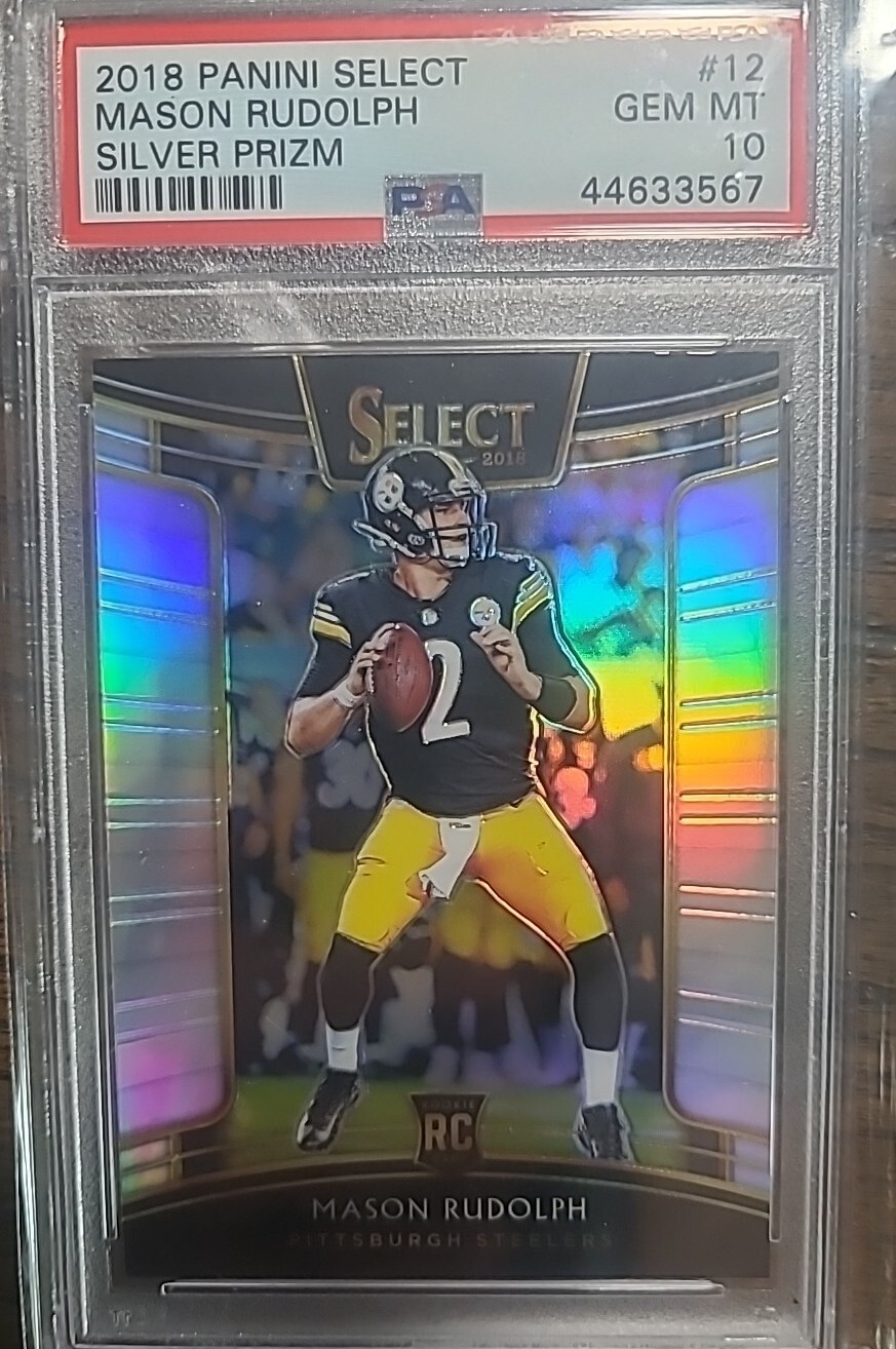2018 Panini Select Mason Rudolph  Silver Prizm Rookie Card Steelers #12 PSA 10