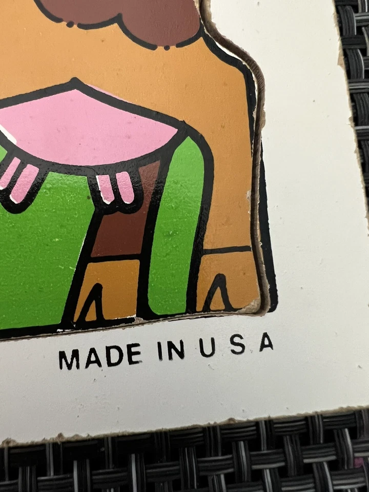 Playskool Farm Animals 4 Pcs Childrens Wood Puzzle Toy #180-05 Vtg 80s Horse Cow - Image 3 of 4