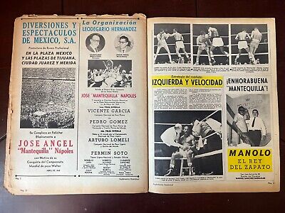 VTG Mexican Newspaper Supplement Poster MANTEQUILLA NAPOLES BOXER Boxing  70's