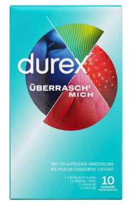 Durex Überrasch Mich Kondome 10 Stück, 4 Sorten, Vielfalt, Probiermix