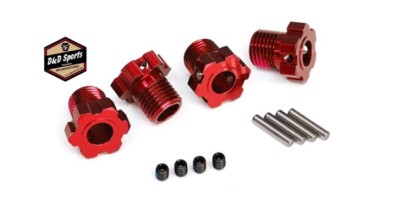 Traxxas 8654R Wheel Hubs Splined 17mm Red (4) : E-Revo VXL Brushless