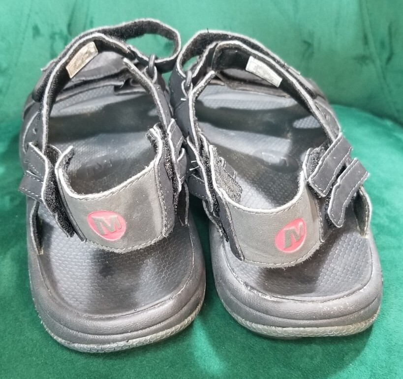 Merrell Black Aurora Red Slip On Sandals Black Color Men display picture 1