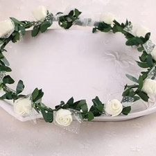 Flower Head Wreath White Adjustable