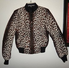 NEW WOMENS XS ADIDAS JEREMY SCOTT RUFFLE REVERSIBLE SATIN BOMBER JACKET CHEETAH