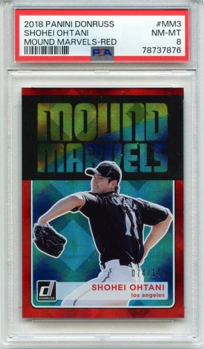 PSA 8 NM-MT! RED/149  2018 Panini Donruss Mound Marvels #MM3  SHOHEI OHTANI (RC)