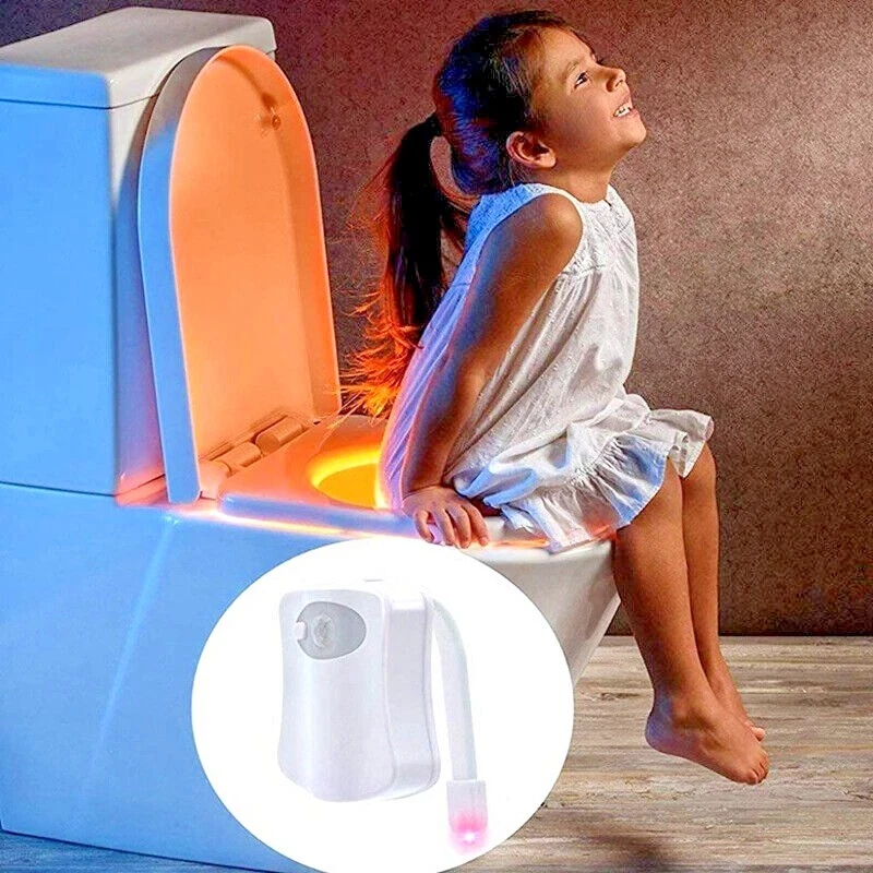 The Original Toilet Night Light - Toilet Lighting & Bathroom Night Light -  Motion Sensor Activated LED - Toilet Bowl Light - 9 Color Modes Including  Blue - Light Up Your Toilet Seat 