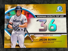 2023 Bowman Chrome GOLD REFRACTOR BOWMAN SCOUTS TOP 100 #36 Jacoby Berry 11/50