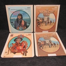 3 CED Video Disc Movies Magnificent Seven Cat Ballou Sailor Fell From Grace RCA