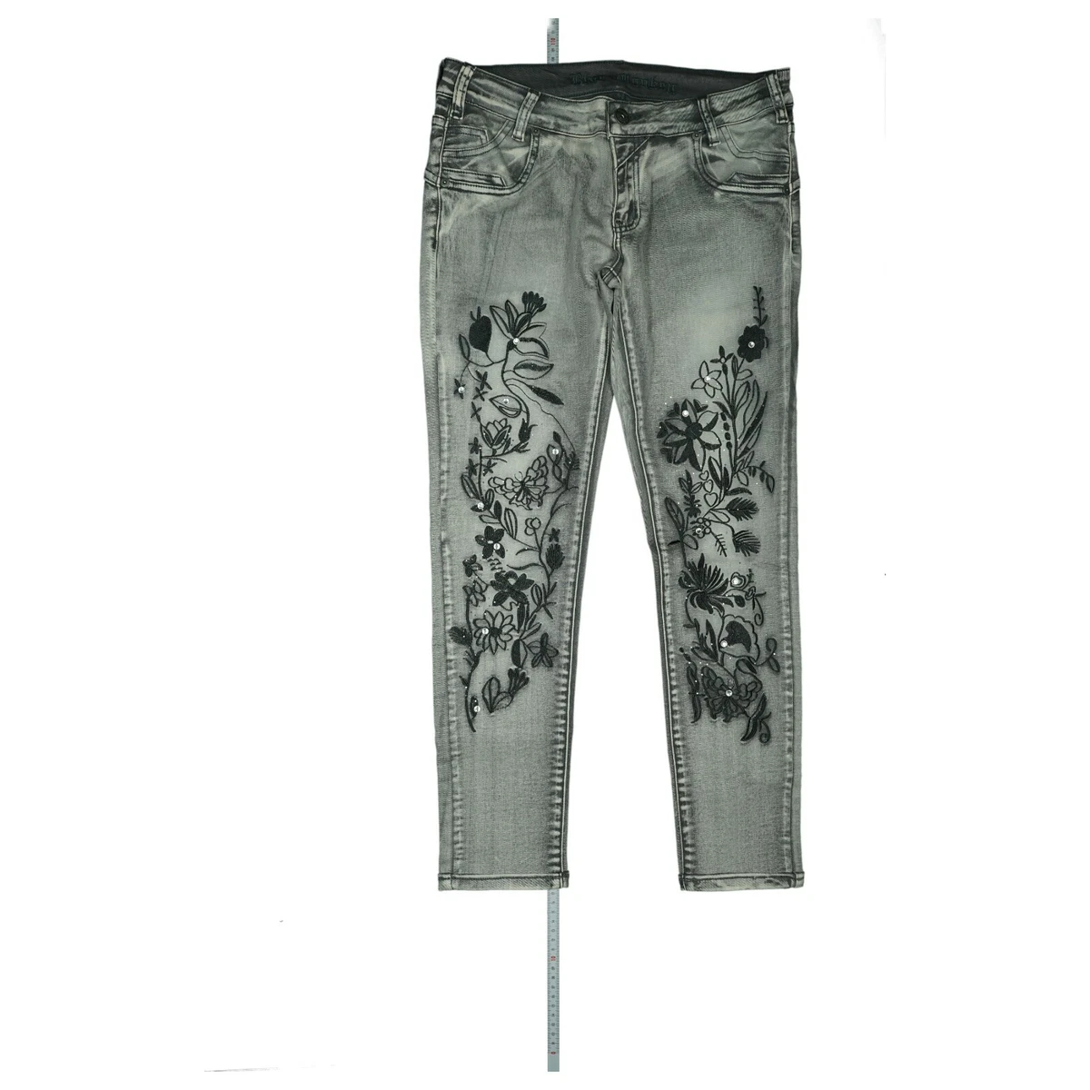Blue Monkey Jeans Stretch 7/8 Pantalon Recadrée Skinny Paillett