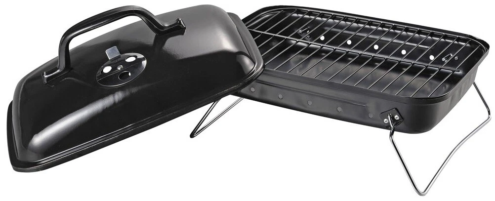 Black Portable Table & Floor Compact 13.5'' Charcoal Barbecue BBQ Outdoor Grill