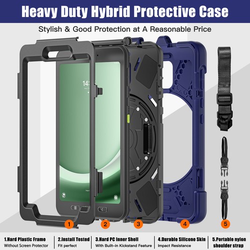 Shockproof Hand Shoulder Strap Stand Case Cover for Samsung Tab Active 3/5/5G - 第 8/94 張圖片