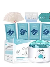 Calentador de cera Kit de belleza depilación Olla máquina depilatoria de parafina depilación con cera, 4 bolsas