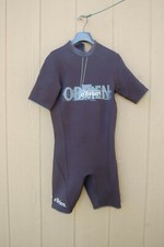 O'Brien Wetsuit Shorty Small Neoprene Short Sleeve 16" Zipper Back Black Unisex