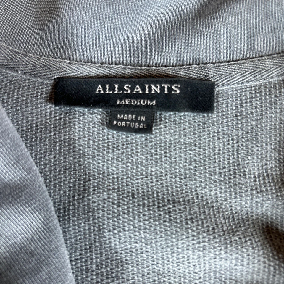 AllSaints SUDADERA BROOKE Gris Con Capucha Cordón Manga Larga Chaqueta Med Foto 4 de 4