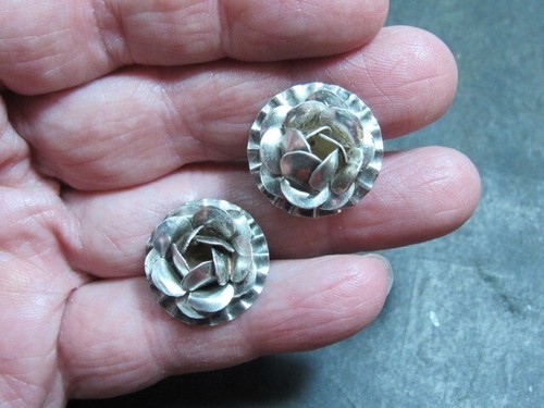 early taxco turquoise silver earrings