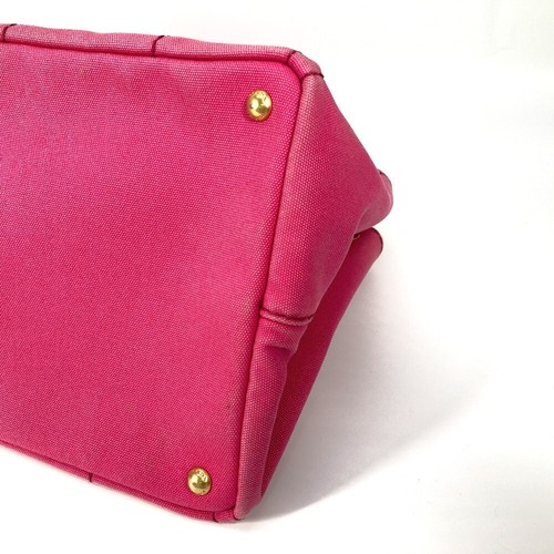 PRADA 1BG642 Canapa logo M Bag Hand Bag Tote Bag Canvas pink - Picture 6 of 18