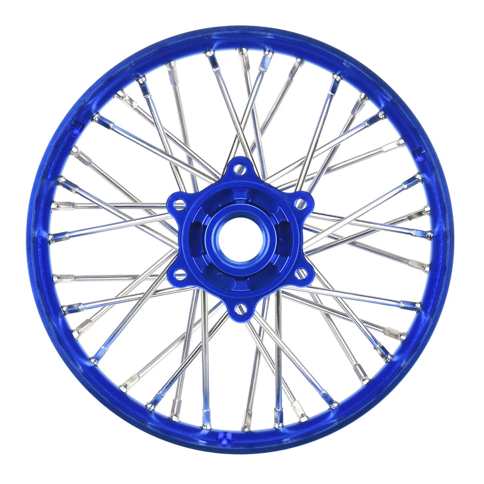 Pro-Line PRO283700T1 1/4 Alum V2 Bead Rear Wheel Blue/Blue (1) for Promoto-MX - Image 2 of 4