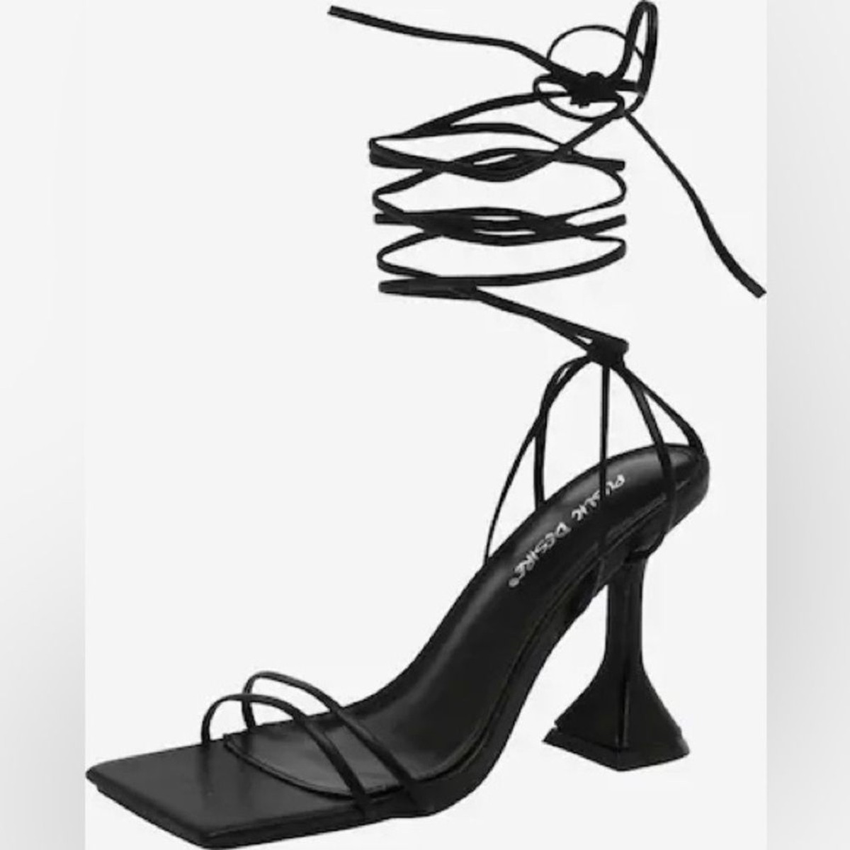 NEW Dolls Kill Public Desire Square Toe Lace Up Heels Women's size