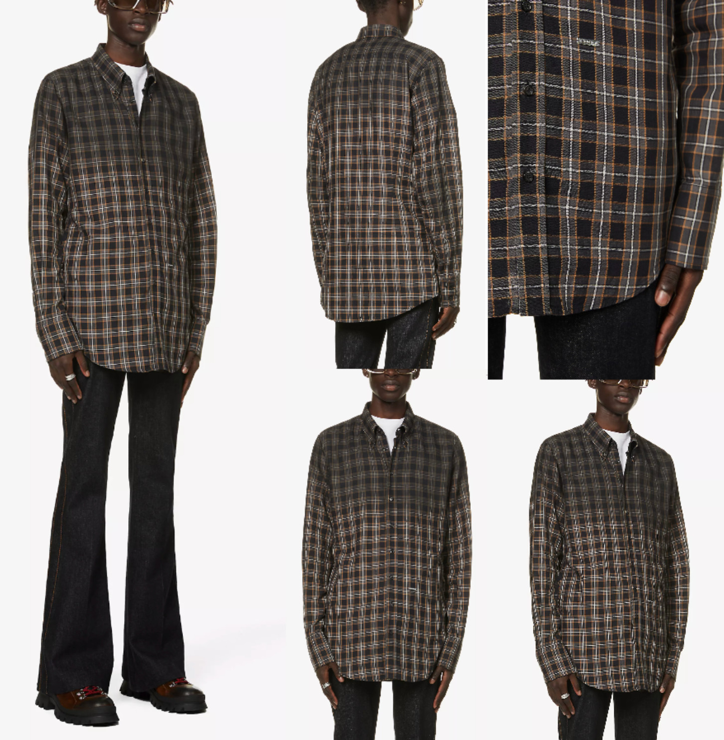 Dsquared2 Jeans Plaid Check Pattern Shirt Brushed Cotton Western Men L image 3