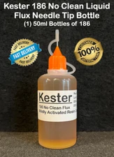 50ml/1.69oz NEEDLE TIP BOTTLE KESTER 186 ROSIN NO CLEAN LIQUID FLUX FOR REFLOW 
