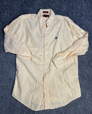 Vtg 90's CHAPS RALPH LAUREN Button Up Shirt Trinity Oxford Yellow 16 32/33
