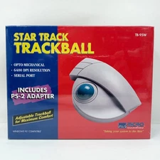 Vintage Micro Innovations Trackball Wired Mouse Ergonomic Star Track TB-95W PS/2