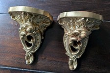 2 x Wandkonsole für Figur im  Barockstil Goldfarbig mit Wandaufhängung