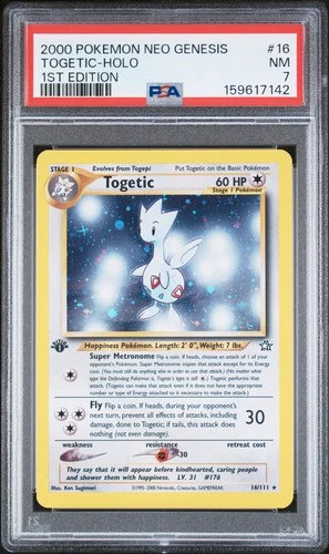 2000 POKEMON NEO GENESIS 1ST EDITION #16 TOGETIC-HOLO PSA 7