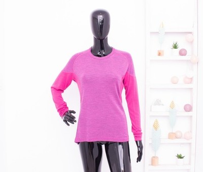 Devold 100% Merino Wool Top Crew Neck Thermo Base Layer Skiing Purple Pink L