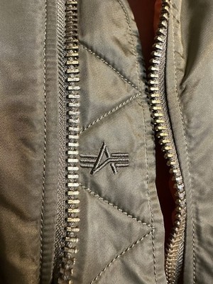 90s vintage Alpha Industries GREEN MA-1 Flight Bomber Jacket men's