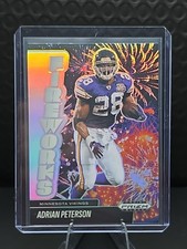 2025 Prizm Black Football- Adrian Peterson  Fireworks Silver Refractor #16