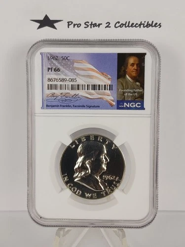 1962 Ben Franklin Half Dollar 50 C NGC PF 66 90% Silver