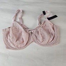 Curvy Couture underwire Pink Rose lace luxe bra size 36DDD style 1299 Charm